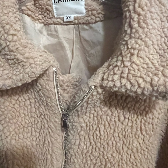 I.AM.GIA Pixie Teddy REVOLVE Zip Up Coat Jacket in Caramel Neutral Slouchy XS - Picture 4 of 9